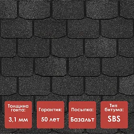 Гибкая черепица Döcke PIE PREMIUM/ ЦЮРИХ/ Ежевика