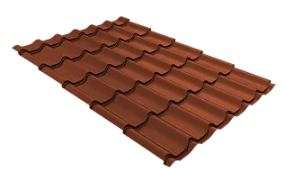 Металлочерепица классик 0,45 Drap ТХ RAL 8004 терракота