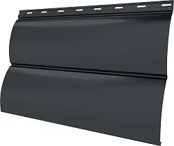 Сайдинг металлический Блок-хаус новый Grand Line 0,45 Drap ТХ с пленкой RAL 7024 мокрый асфальт 