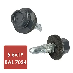 Саморез 5,5x19мм RAL7024