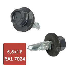 Саморез 5,5x19мм RAL7024