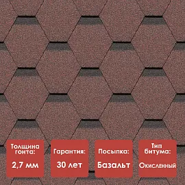 Гибкая черепица Docke PIE STANDARD/ СОТА/ Красный
