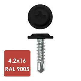 Саморез ПШС 4,2х16 RAL 9005 упак. (1000 шт) Россия