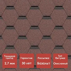 Гибкая черепица Docke PIE STANDARD/ СОТА/ Красный