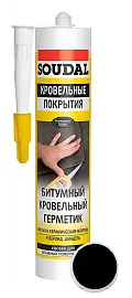Герметик кровельный битумный "Soudal" КРОВЕЛЬНЫЕ ПОКРЫТИЯ черный 280 мл