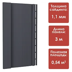 Docke ПРЕМИУМ Вертикальный сайдинг S7 (Графит)