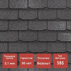 Гибкая черепица Döcke PIE PREMIUM/ ЖЕНЕВА/ Фладен