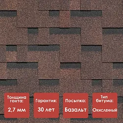 Гибкая черепица Döcke PIE STANDARD/ ТЕТРИС/ Коричневый