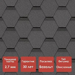 Гибкая черепица Döcke PIE STANDARD/ СОТА/ Серый