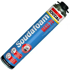Монтажная пена пистолетная"Soudal" Soudafoam Maxi 70 зимняя 870мл