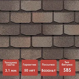 Гибкая черепица Döcke PIE PREMIUM/ ЖЕНЕВА/ Вагаси