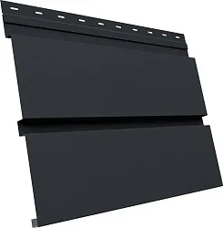 Сайдинг металлический Квадро Брус 3D в01 Grand Line 0,45 ПЭ с пленкой RAL 7024 мокрый асфальт