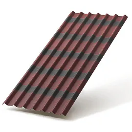 Черепица Ондулин КРАСНАЯ 1,95х0,96 м. 