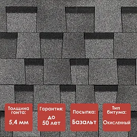Ламинированная черепица Döcke PIE DRAGON/ STANDARD/ Серый