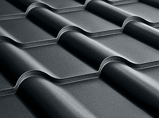 Металлочерепица камея 0,45 Drap RAL 7016 антрацитово-серый