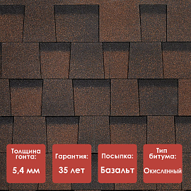 Ламинированная черепица Döcke PIE DRAGON/ STANDARD/ Тёмно-коричневый