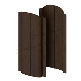 Штакетник металлический МЕТАЛЛ ПРОФИЛЬ ELLIPSE-O 19х126 (ECOSTEEL_МАД-01-МореныйДуб-0.5)