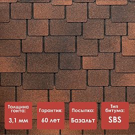 Гибкая черепица Docke PIE LUX/ САППОРО/ Кофе