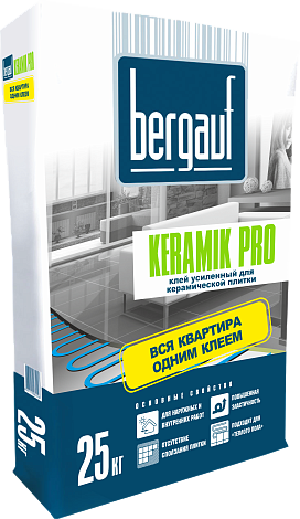 Клей усиленный для керамической плитки Bergauf Keramik Pro 25 кг
