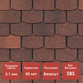 Гибкая черепица Döcke PIE PREMIUM/ ЦЮРИХ/ Кофе