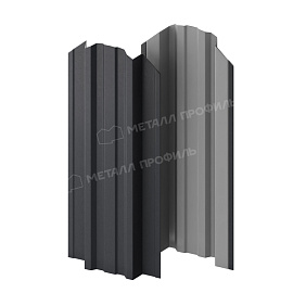 Штакетник металлический МЕТАЛЛ ПРОФИЛЬ TRAPEZE-O 16,5х118 (VALORI-20-DarkGrey-0.5)