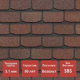 Гибкая черепица Döcke PIE PREMIUM/ ЖЕНЕВА/ Арахис