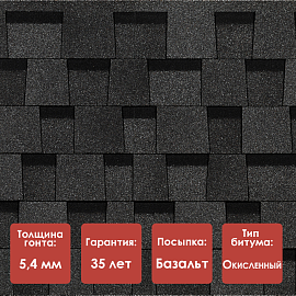 Ламинированная черепица Döcke PIE DRAGON/ STANDARD/ Тёмно-серый
