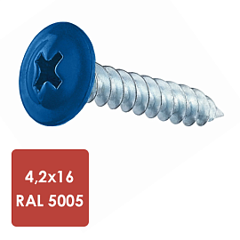 Саморез ПШ 4,2х19 RAL 5005 упак (1000 шт), РФ