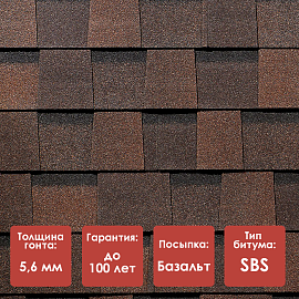 Ламинированная черепица Döcke PIE DRAGON/ PREMIUM/ Зрелый каштан