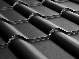 Металлочерепица камея 0,5 Satin RAL Черный RAL 9005