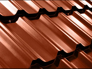 Металлочерепица квинта плюс 0,5 Satin RAL 8004 Терракота м2