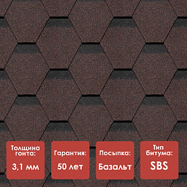 Гибкая черепица Docke PIE PREMIUM/ ШЕФФИЛД/ Корица