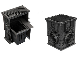 Дождеприемник пластиковый Master 350х350х420 (в сборе с решеткой) 