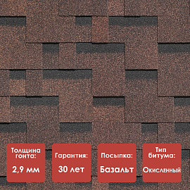Гибкая черепица Döcke PIE STANDARD/ ТЕТРИС/ Коричневый