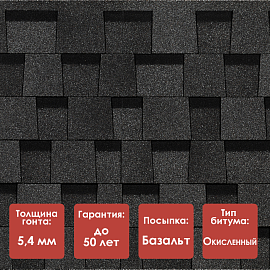 Ламинированная черепица Döcke PIE DRAGON/ STANDARD/ Тёмно-серый