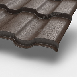 Металлочерепица МП Монтекристо-M (VALORI-20-DarkBrown-0.5)