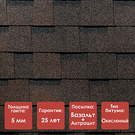 Ламинированная черепица Döcke PIE DRAGON/ EUROPA/ Темно-коричневый