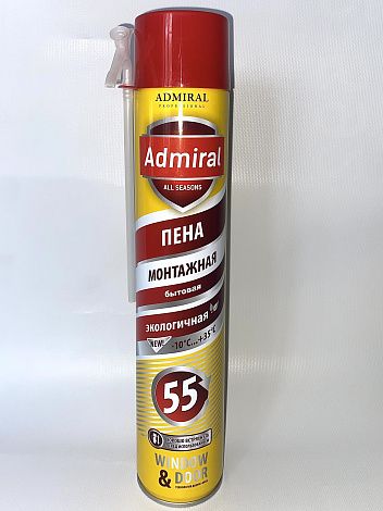 Пена бытовая 55 ADMIRAL всесезонная, 610гр/1000мл