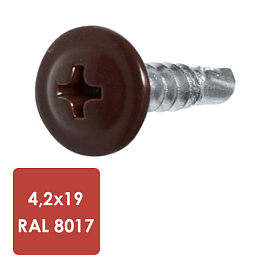 Саморез с прессшайбой 4,2х19 (8017) шок-кор. (1000 шт)