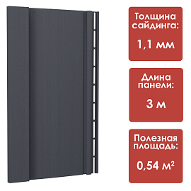 Döcke PREMIUM Вертикальный сайдинг S7 (Графит)